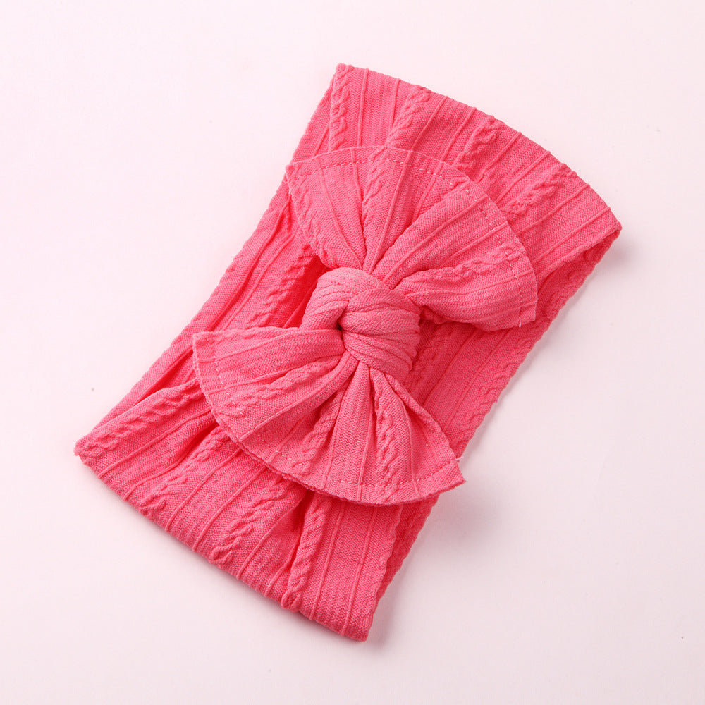 Wholesale Nylon baby elastic jacquard wide bow headband